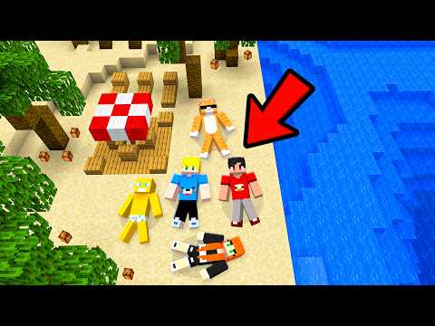 Sobrevivi 100 Dias em uma Praia com Amigos no Minecraft!