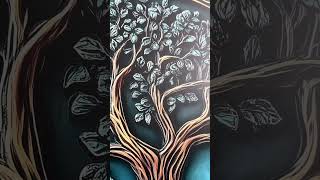 Drevený obraz - Keltský strom života - Arbor