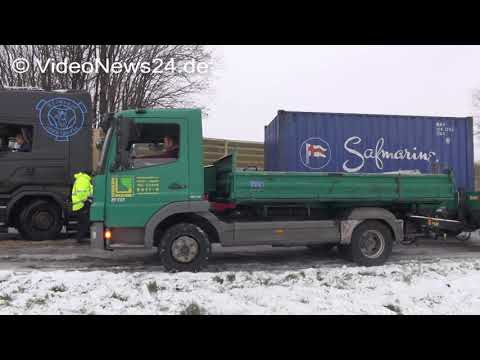 11.12.2017 - VN24 - Eis-Chaos auf der Autobahn - LKW rutschten von B236 auf A2 in Dortmund