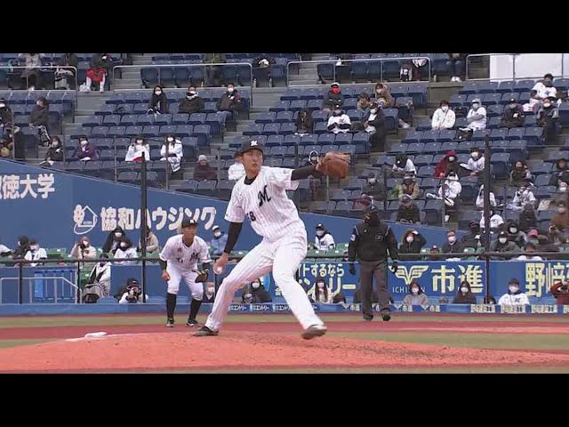 【8回表】マリーンズのルーキー・河村 本拠地では初めての三振を奪う!! 2021/3/7 M-L