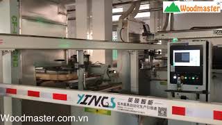 Dây chuyền máy cưa lọng Cnc + chà nhám cạnh liên hoàn 1 công nhân