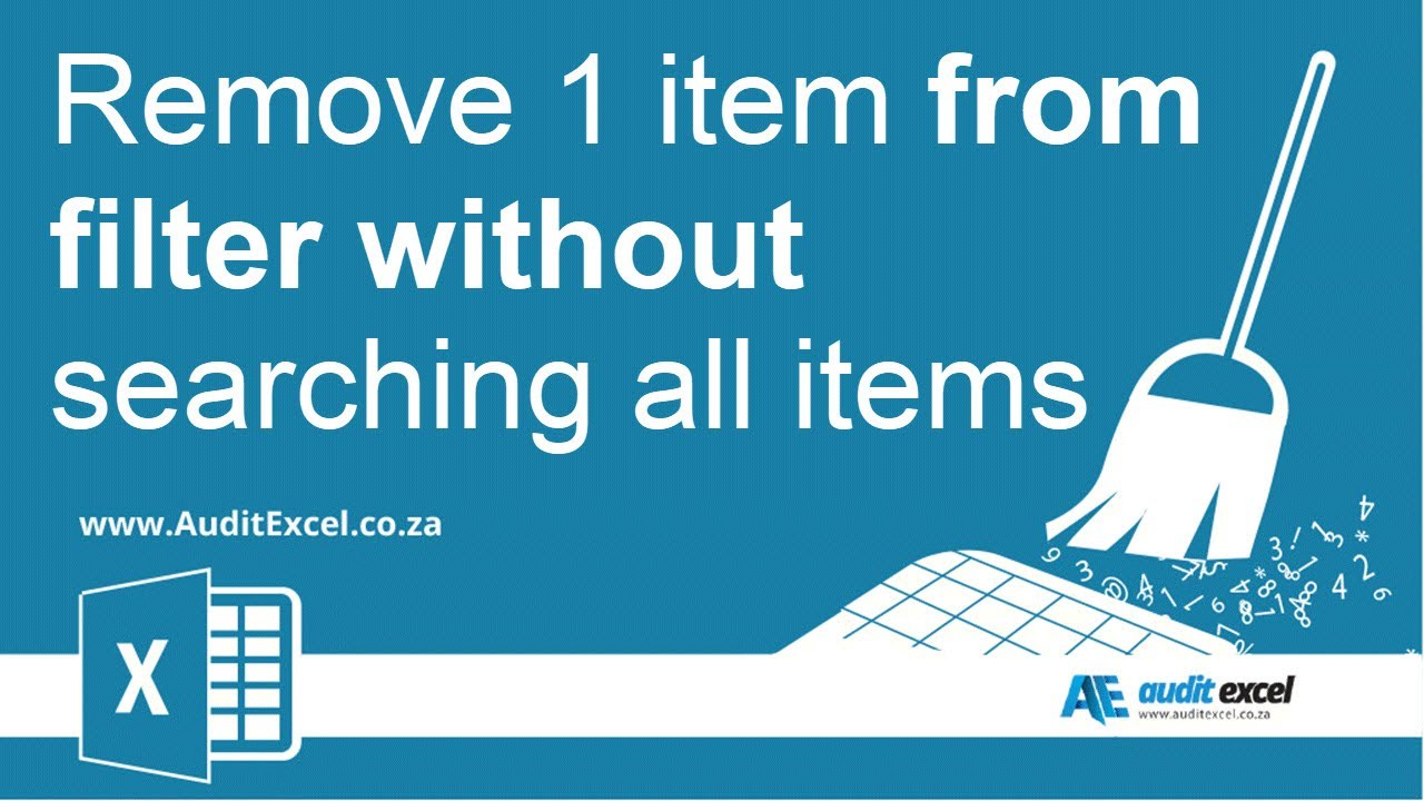 Remove 1 item from a filter without searching whole list in Excel