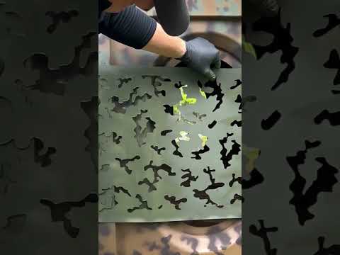 DIY blind spray painting using our Maverick Hunting Blind Stencil Kit