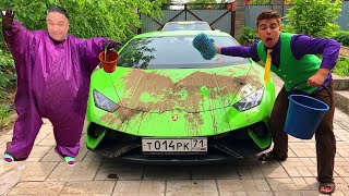 Mr Joe in CAR WASH on Lamborghini Huracan VS Purpl