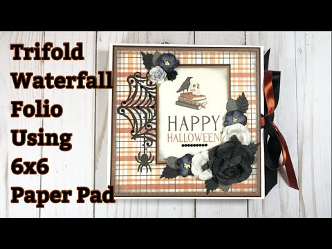 Smaller Trifold Waterfall folio/album | Carta Bella | Halloween Market
