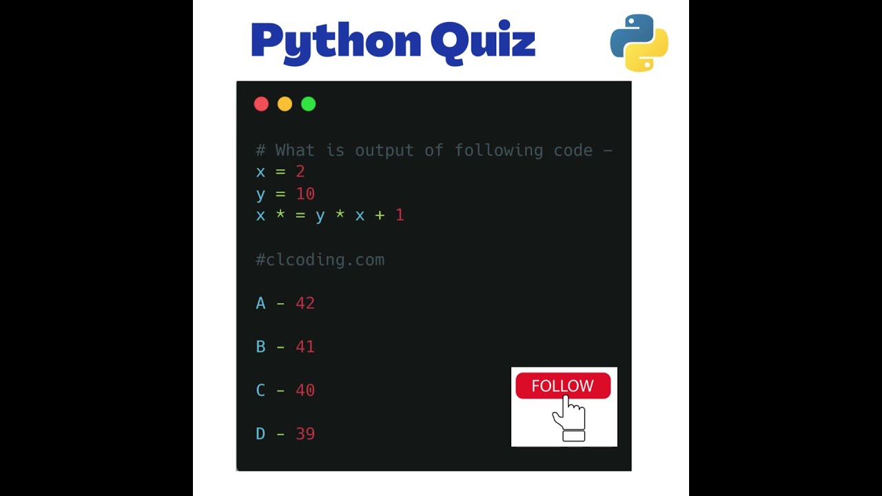Python Quiz | Day 1 | What is the output of following code ?