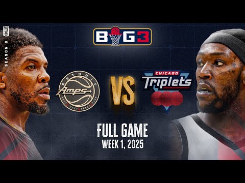 Iso-Joe Johnson takes over! | 2025 BIG3 Week 1 Full Game | Detroit Amps vs. Chicago Triplets
