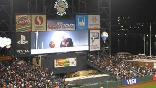 Bill Walton sings &#39;Take me out to the Ball game&#39;, Jerry Garcia night  @  AT&amp;T Park 8/1/2012