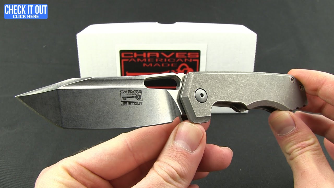 Chaves American Made JB Stout Megalodon 325 Frame Lock Knife (3.25" Stonewash)