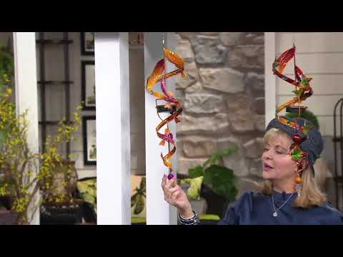 Compass Home Multi-Color Hanging Solar Wind Spinner on QVC