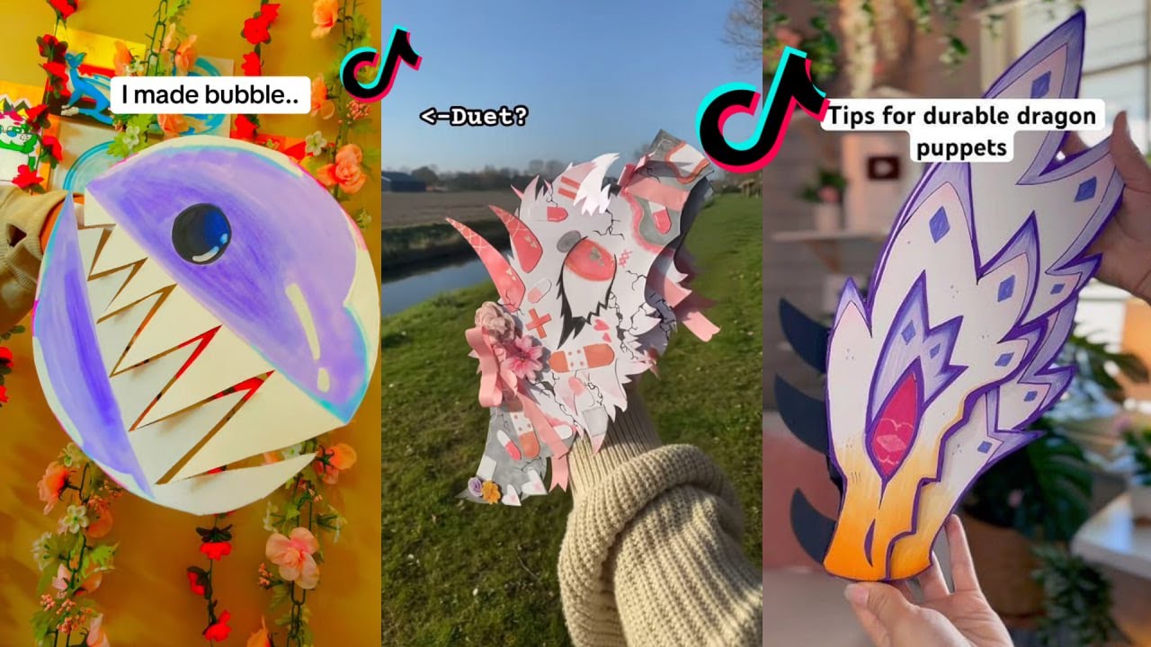 Dragon Puppet Crafts - Paper Dragon TikTok Compilation #506