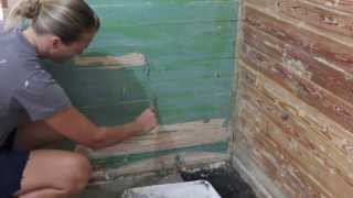 paint stripping wood slat walls