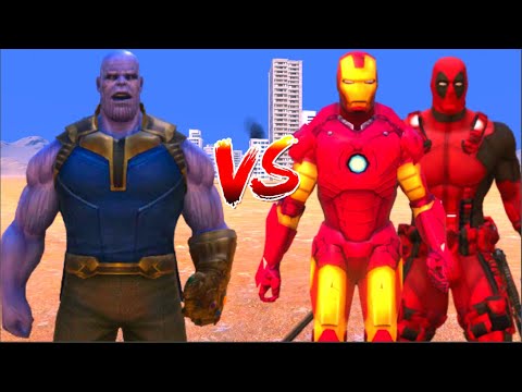 100 Thanos vs 1000 IRON MAN and 1000 Deadpool (Marvel vs Marvel)