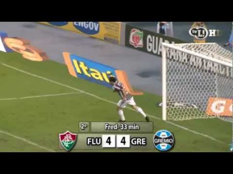 Os gols de  Fluminense 5 x 4 Grêmio - 4 gols de Fred - 16.11.11
