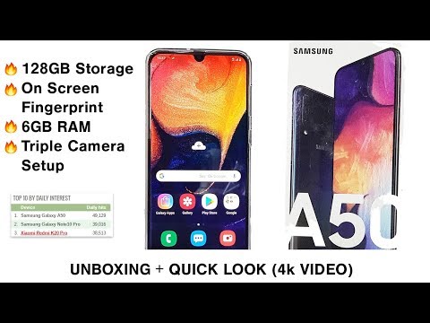 Samsung Galaxy A50 Unboxing  - Triple Camera + On Screen Fingerprint + 128GB 4K [Video]