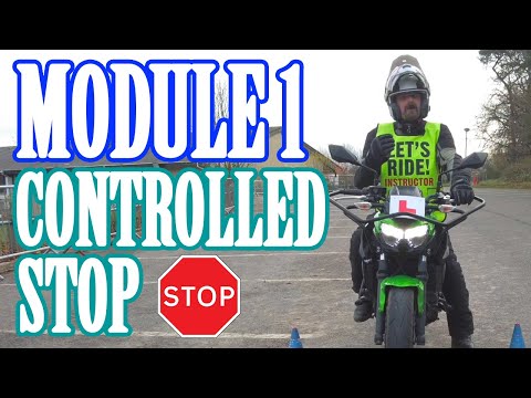 DVSA Module 1 Motorcycle Test -  Exercise 6 - controlled stop