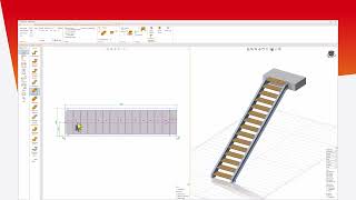 Steektrap met roostertreden en hekwerk