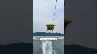 The tube started flying 🤯 #tubing #lake #boating