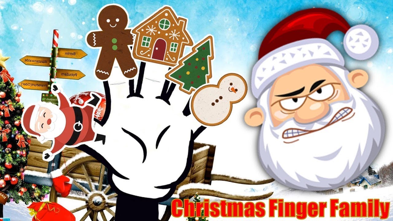 Finger Family Song Christmas Santa Snowman Gingerbread House Nursery Rhyme Video For Kids