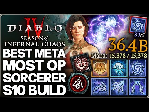 Diablo 4 - New Best OP 100 BILLION DAMAGE Sorcerer Build - Season 10 Meta Ball Lightning Mana Guide!