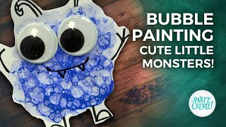 Bubble Painting Tiny Monsters | Family Craft Project For Halloween