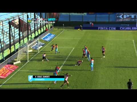 Gol de Damonte. Arsenal 0 - Estudiantes 1. Fecha 1. Primera división 2015. FPT