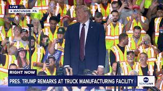 President Trump delivers remarks at truck manufacturing facility in Macungie, PA: LIVE