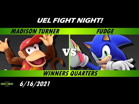 Fight Night! - Madison Turner (Diddy) vs Fudge (Sonic) Winners Quarters - Smash Ultimate