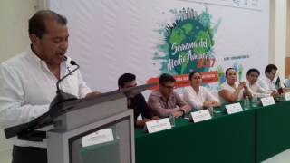 inauguracion de la semana del medio ambiente 2017 gerardo gaudiano rovirosa y el ingeniero javier ji