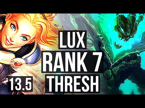 LUX & Cait vs THRESH & Aphelios (SUP) | Rank 3 Lux, 1/1/18, Rank 7 | KR Challenger | 13.5