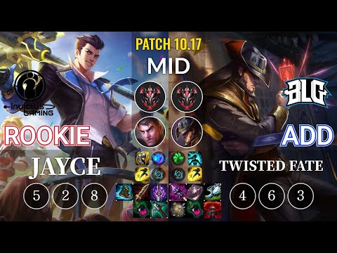 IG Rookie Jayce vs BLG ADD Twisted Fate Mid - KR Patch 10.17