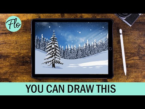 You Can Draw This WINTER LANDSCAPE in PROCREATE