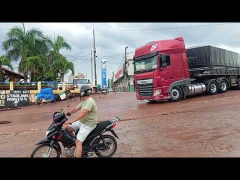 Sete carreta peso pesado embarcando na balsa de Itaituba para miritituba