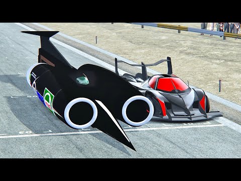 Devel Sixteen GTR-S vs Thrust SSC - Drag Race