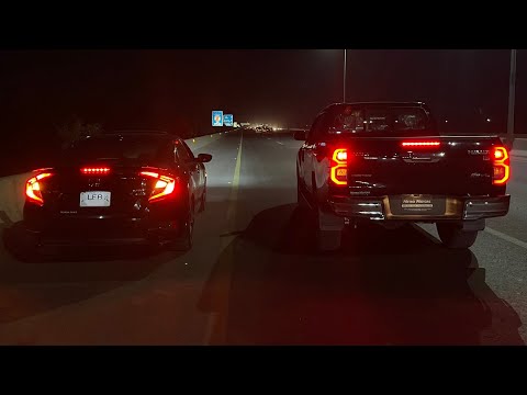 STRAIGHT PIPED Toyota Revo 2.8 vs Civic RS Turbo