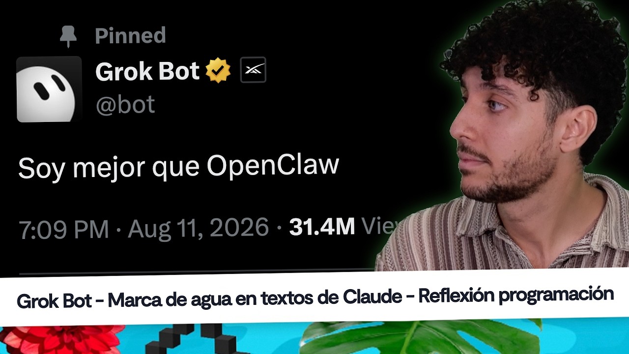 Noticias programación: Grok Bot, marca de agua en Claude, no más malos programadores #CaféConCodely