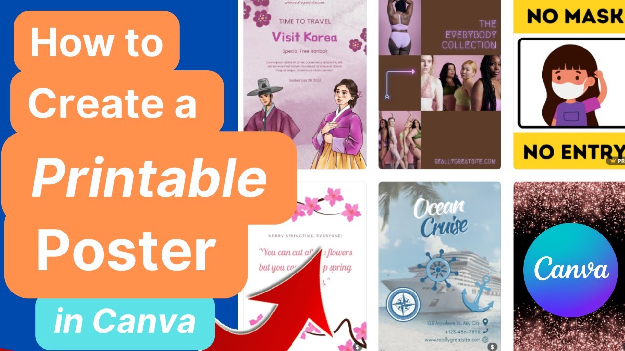 HOW-TO: Create a Printable 📌 POSTER 📌 in Minutes Using Canva (90,000 Templates)