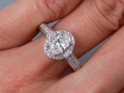 1.08 ctw Oval Cut Diamond Engagement Ring (Not Enhanced) - BigDiamondsUSA