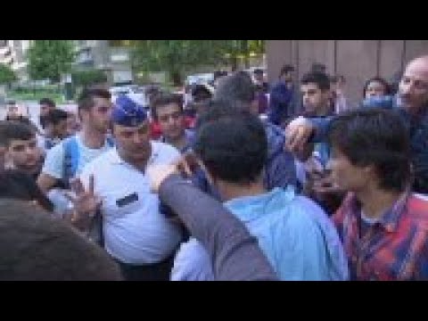 Migrants at asylum centre