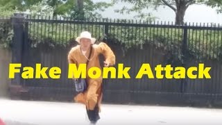 FAKE MONK ATTACK - asking for money at Rogers Centre in Toronto Downtown