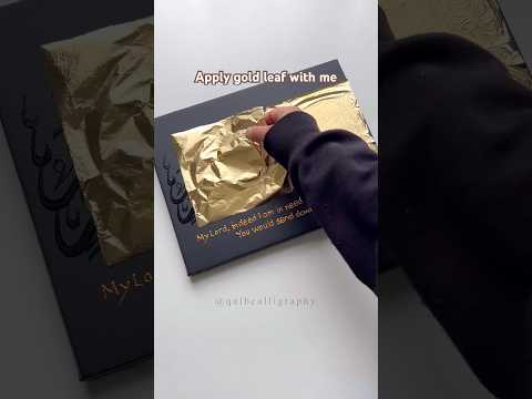 Applying gold leaf to perfection 👌tips for beginners #art #shorts #arabiccalligraphy