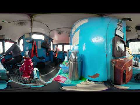 360 Grad-Clip: Sachalin - Russische TG 16-Lok, Innen auf der Drehscheibe (Teil 2/3)