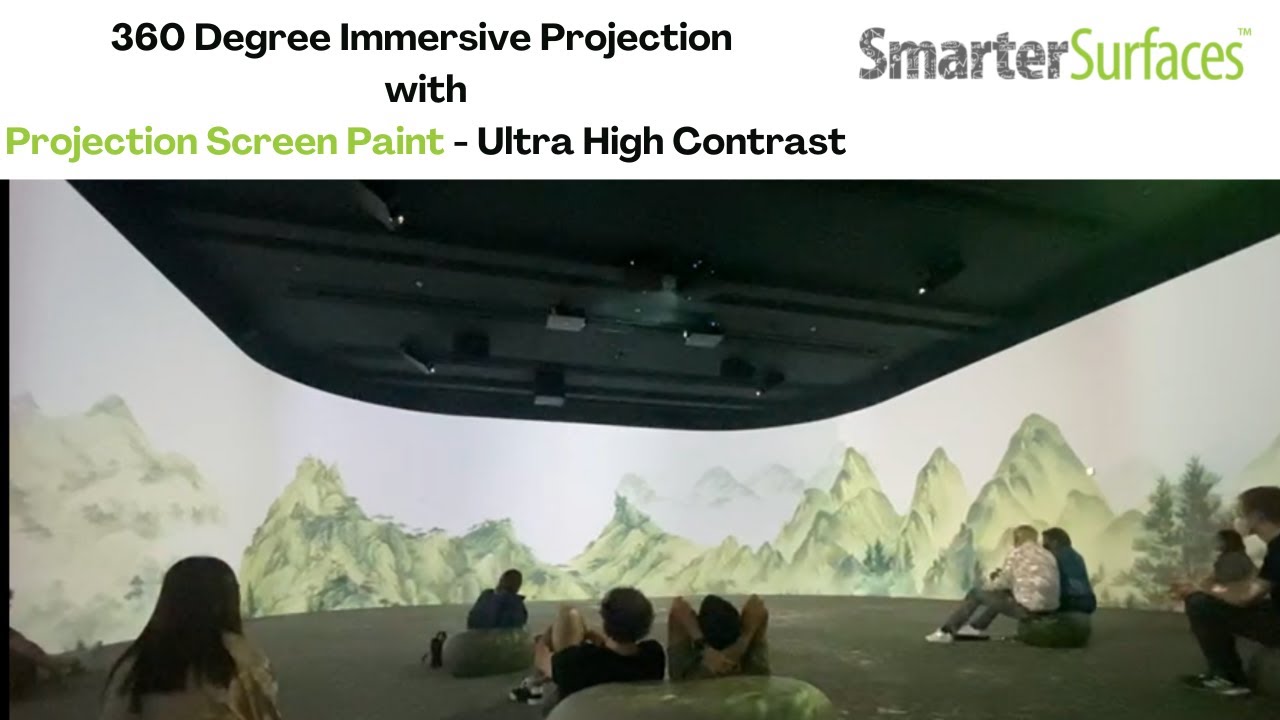Paint on Projection Screen for 360 degree immersive projection by Smarter Surfaces