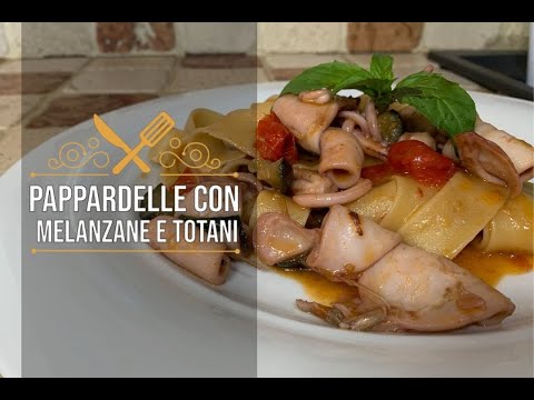 Pappardelle con totali e melanzane- Ricetta Chef Improta