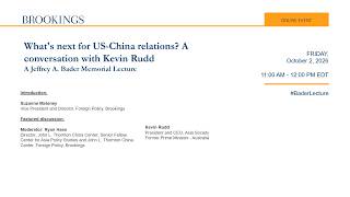 Thumbnail for What’s next for US-China relations? A conversation with Kevin Rudd