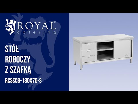 Video - Szafka robocza ze stali nierdzewnej - ECO - 180 x 70 cm - 600 kg - 3 szuflady - Royal Catering