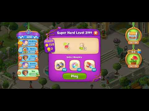 Gardenscapes Level 2199 Walkthrough "No Boosters Used"