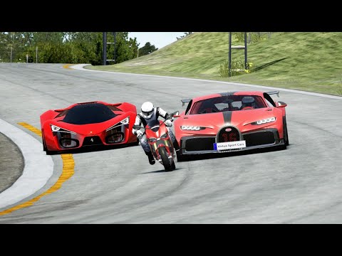 Ducati 1299 Panigale S vs Bugatti Chiron Super Sport vs Ferrari F80 Concept at Old SPA