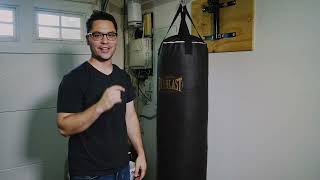 Mounting A Heavy Bag in my Garage Workshop! Everlast Vintage Heavy Bag