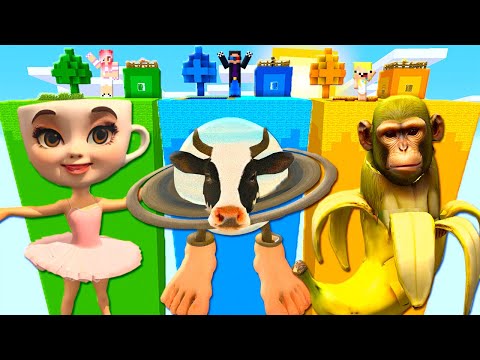 ЧАНК ☕️БАЛЕРИНА КАПУЧИНО vs 🍌ШИМПАНЗИНИ БАНАНИНИ vs 🪐САТУРНА САТУРНИТА В МАЙНКРАФТ! MINECRAFT